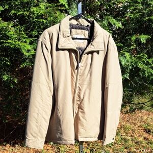 Haggar Men's Beige Lightweight Fully Quilt Lined Jacket XL NWOT